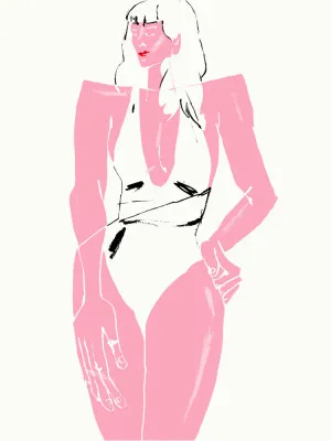 Girl in Bathing Suit White