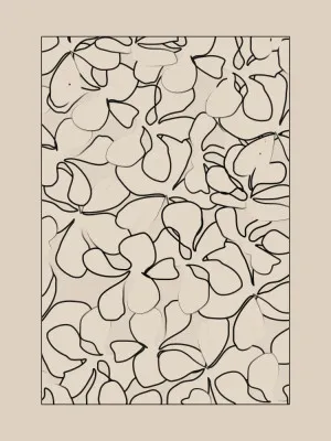 Seamless Pattern of Outlined Flowers