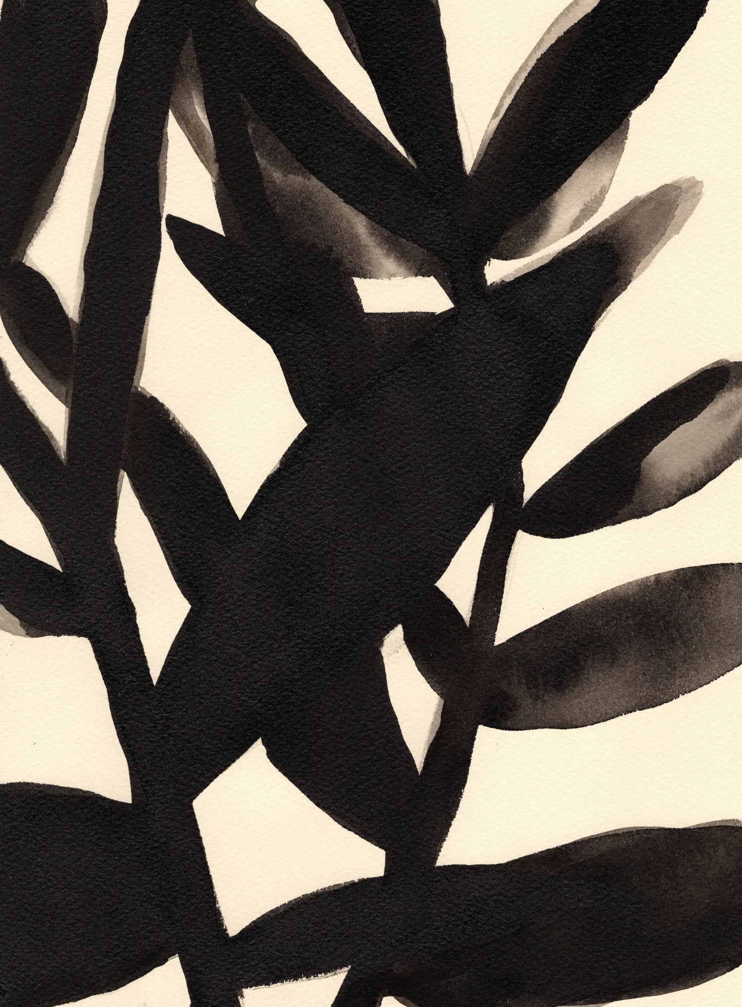 Branches in black and beige ii