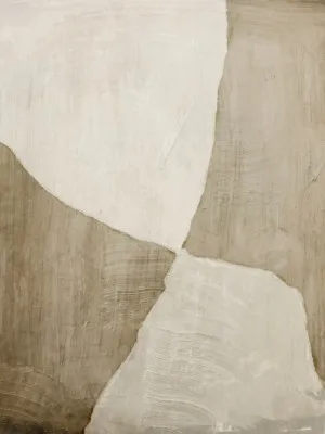 Verticale abstracte illustratie Glide met beige organische vormen en texturen