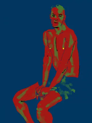 A Man Posing Blue