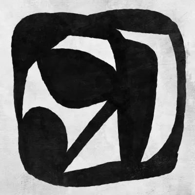 Vierkante abstracte illustratie met diverse kleuren en een minimalistisch outdoor patroon