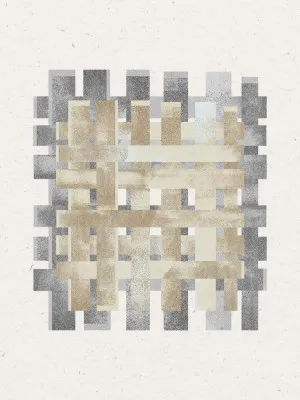 Verticale moderne abstracte illustratie woven essence met neutrale kleuren en geometrisch patroon