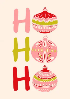 HoHoHo Cheerful little Christmas Illustration