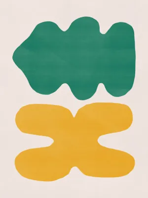 Organic shapes in green and yellow door little dean