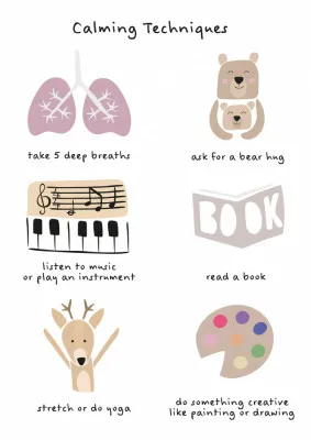 Children's calming meditation emotions print 2