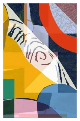Levendige compositie van geometrische vormen