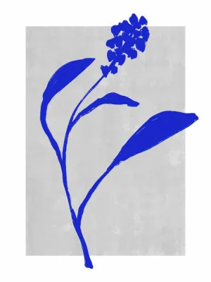 Azure blossom silhouette in blauw