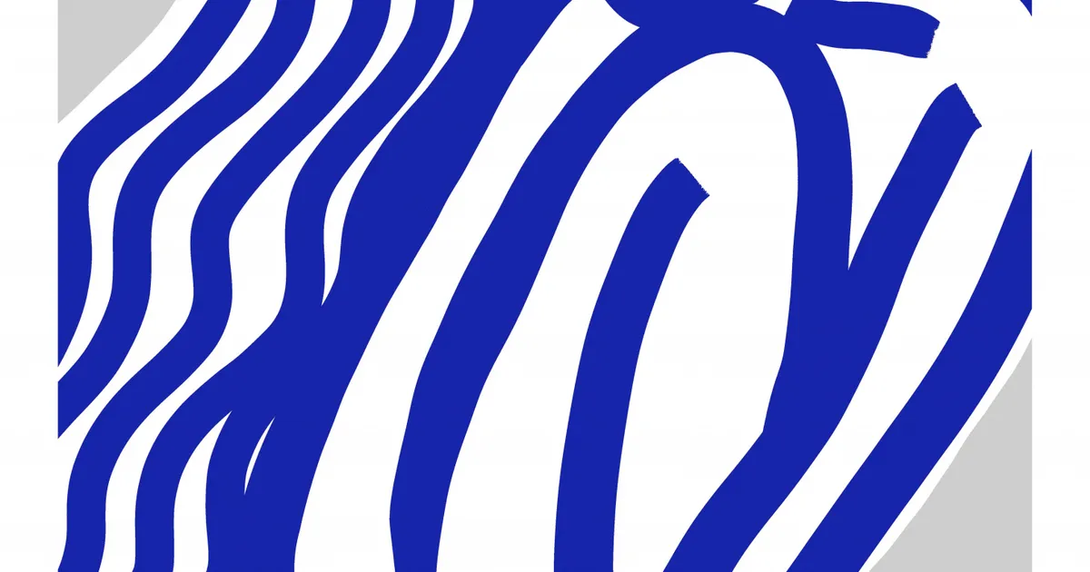 Blue contours van treechild in minimalistische stijl