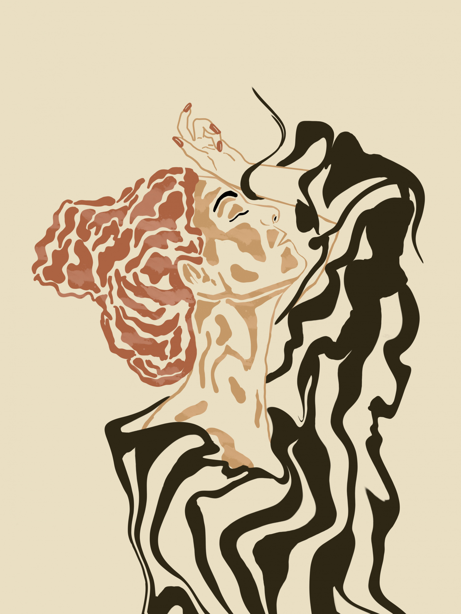 Vrouw in een gestreepte blouse