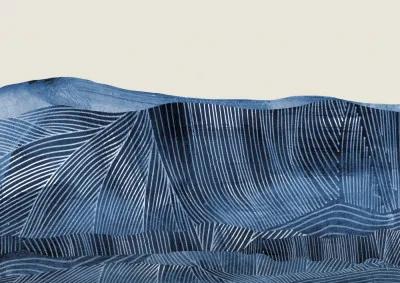 Abstract kustlandschap met golvende lijnen