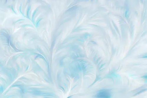 Abstracte horizontale foto van blauwe en turquoise veertjes met zachte textuur en high-key achtergrond