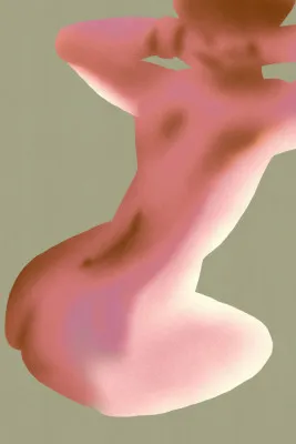 Abstract vrouwelijk silhouet in zachte pasteltinten