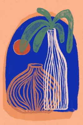 Blue oasis vases van treechild