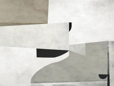 Horizontale abstracte illustratie priory met diverse kleuren en penseelstreken van onbekende kunstenaar