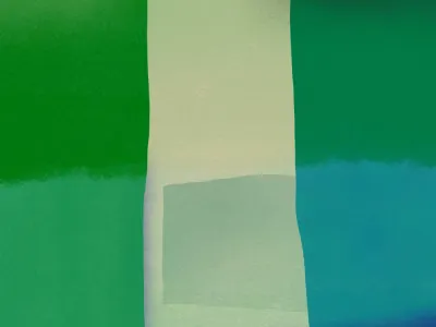 Minimalistische compositie in groen en blauw