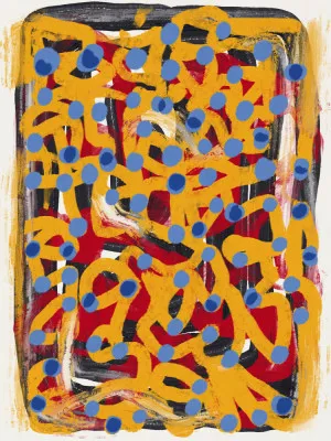 Yellow dotted line and blue polka dot