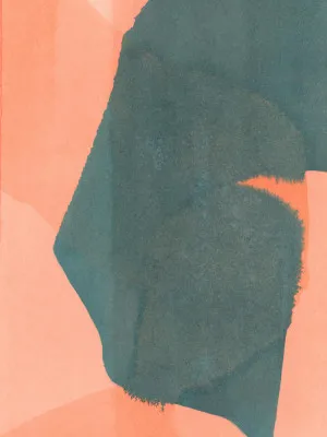 Abstracte verticale landschapsschets met zachte kleuren