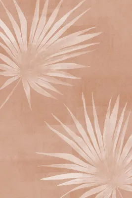 Verticale abstracte illustratie met minimalistische geometrische bladeren en zachte beige tinten