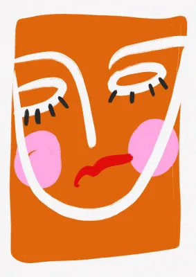 Abstract expression met krachtige lijnen en kleuren