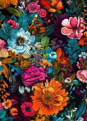 Verticale botanische illustratie van meadow flowers met diverse bloemen en bladeren in natuurlijke kleuren