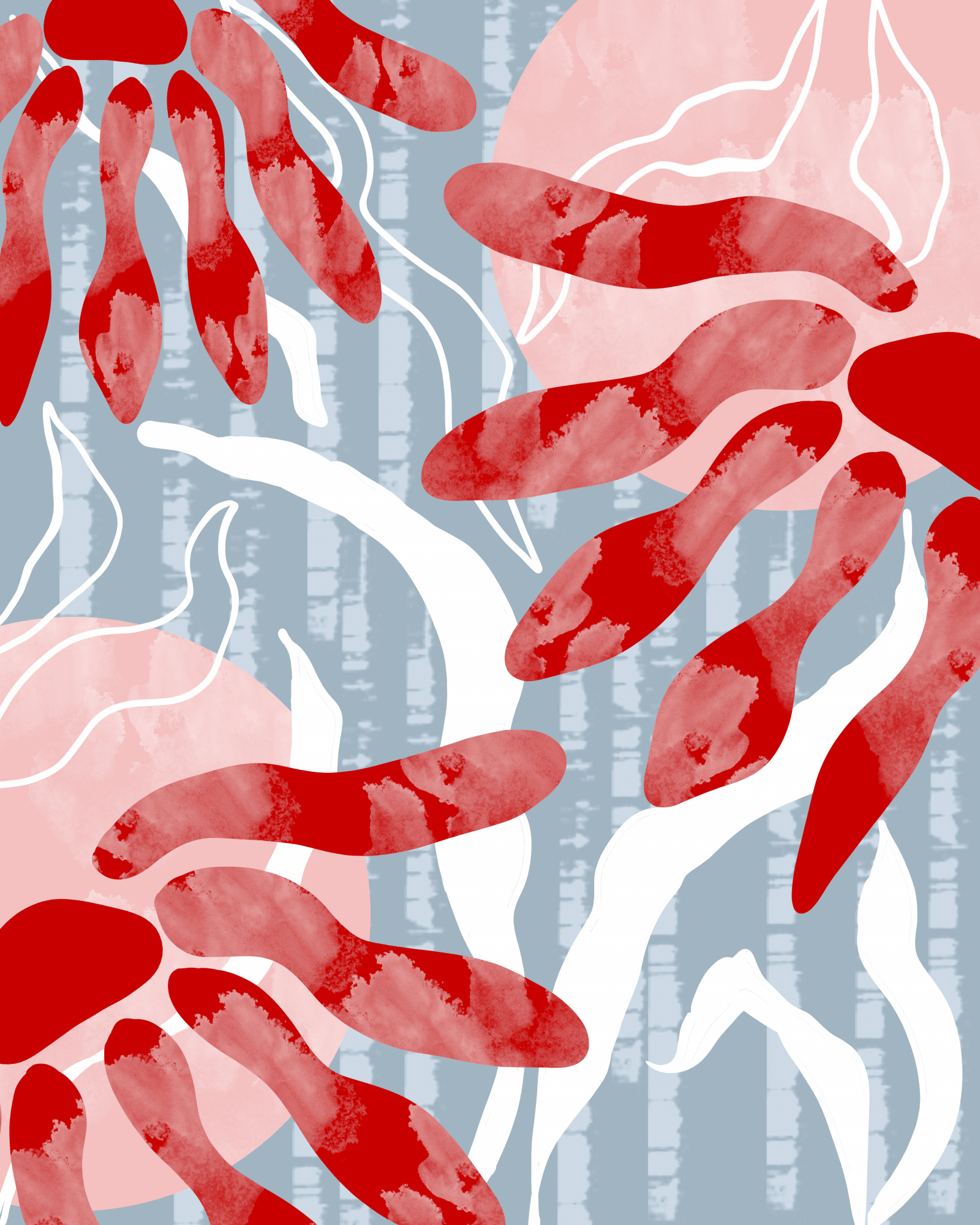 Graphic florals boho petals in verticale oriëntatie