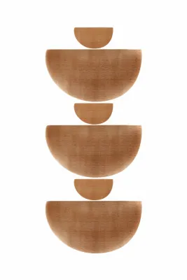 Verticale illustratie met geometrische bruine vormen op een heldere witte achtergrond