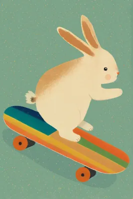 Skateboarding Bunny