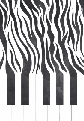 Zebra Piano Black and White