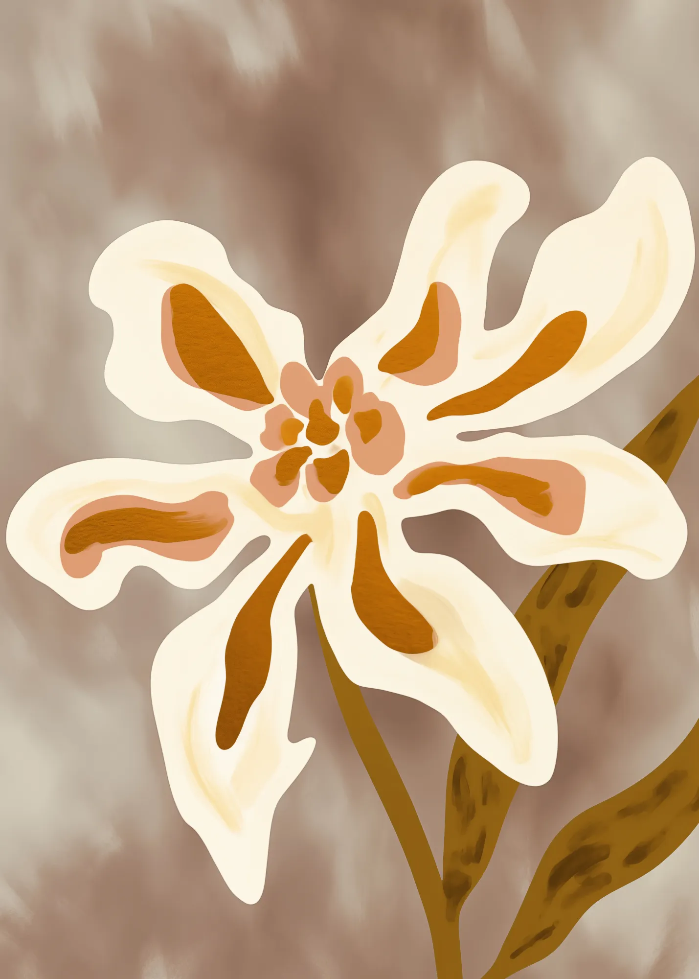 Delicate witte bloem met gele accenten