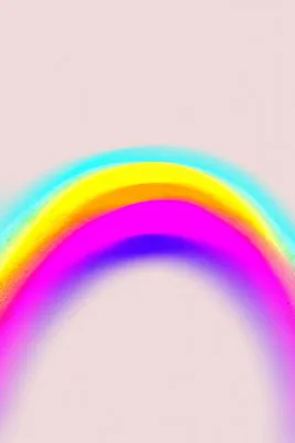 Verticale neon arcadia digitale illustratie met abstracte regenboogkleuren op beige achtergrond