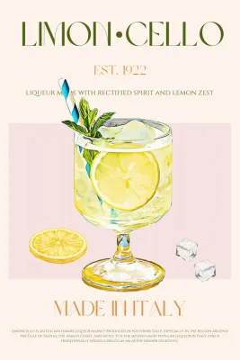 Illustration Of A Limoncello Drink