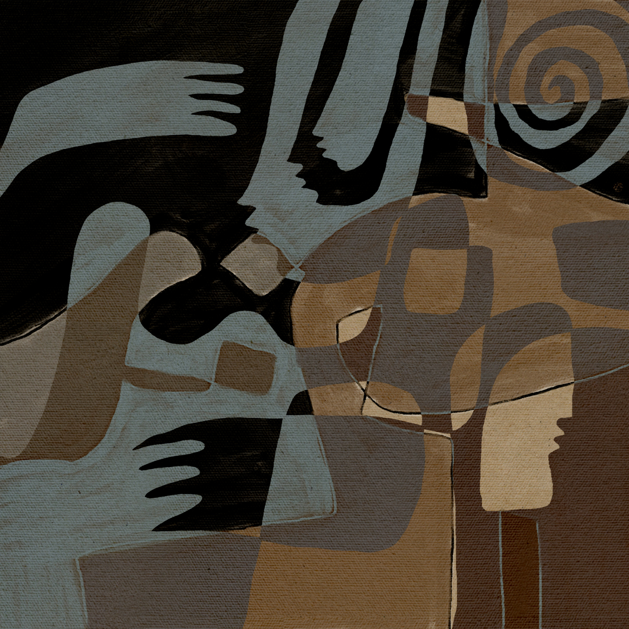 Vierkant schilderij essence 4 van shatha al dafai