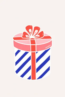 Verticale illustratie van een winters outdoor kersttafereel met diverse kleuren en sfeervolle details