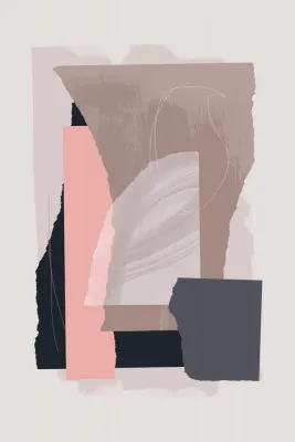 Minimalistische collage met zachte pasteltinten