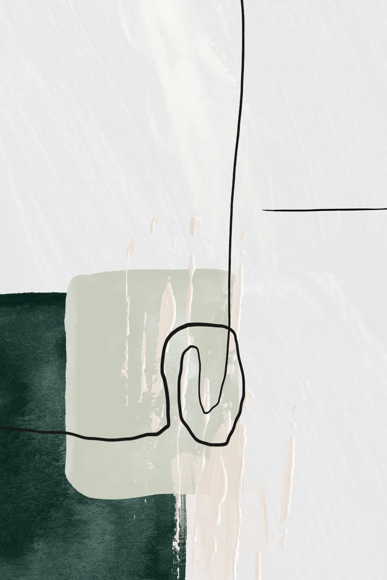 Abstracte vormen in groene tinten