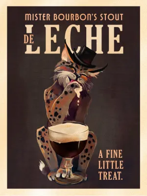 Bourbon De Leche Guinness Style Cat Art