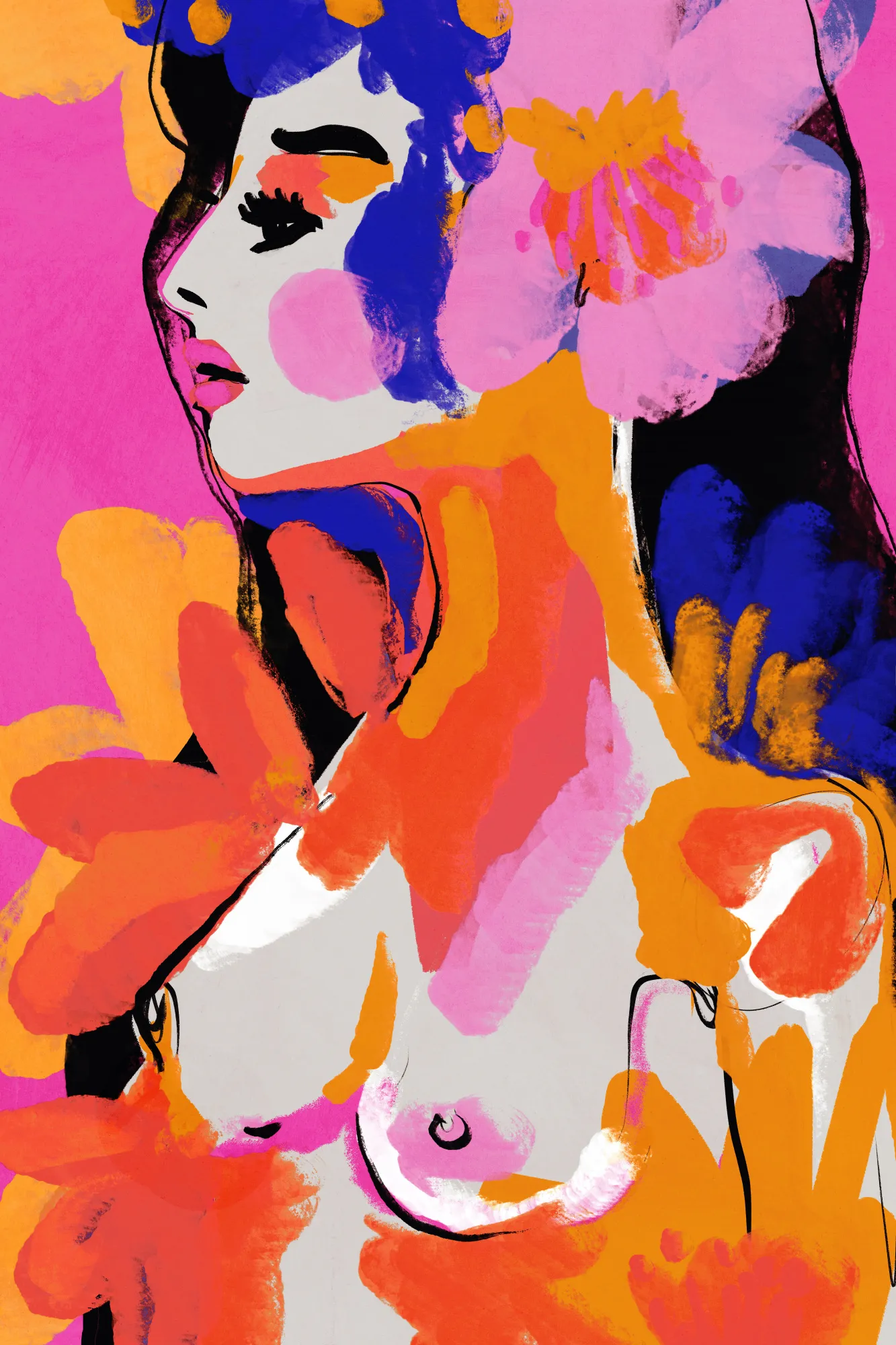 Vivid blossoms van treechild in modern expressionisme