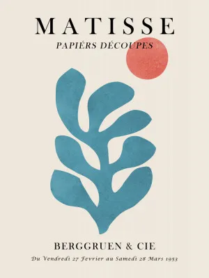 Verticale illustratie van Matisse floral poster 2 met abstracte bloemmotieven en expressieve penseelstreken