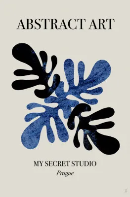 Abstract Blue Leaves