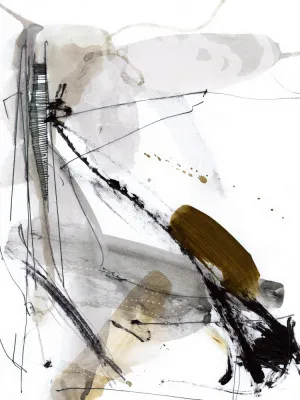 Verticale abstracte illustratie van een vuurtoren met kleurrijke penseelstreken en minimalistisch oppervlak