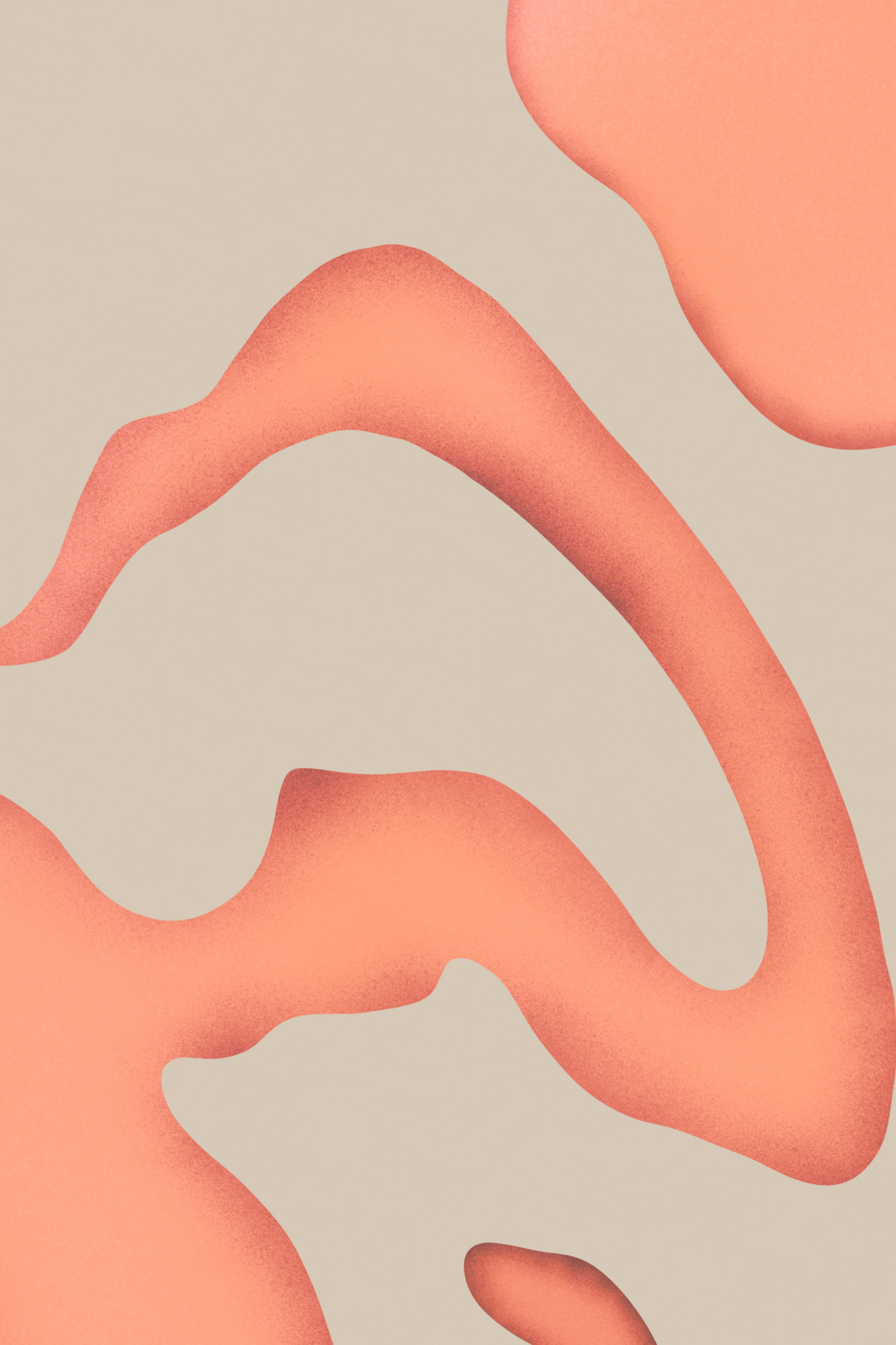 Coral waves van little dean in verticale abstractie