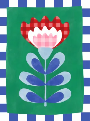 Floral design met gedurfde geometrische vormen