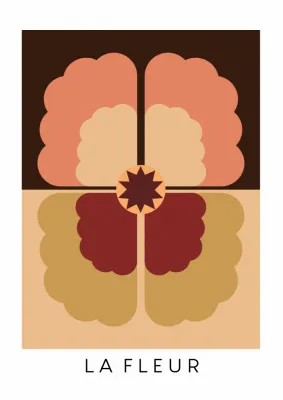 Verticale kleurrijke illustratie van bloemen en planten in retrostijl met tekst en natuurlijke elementen