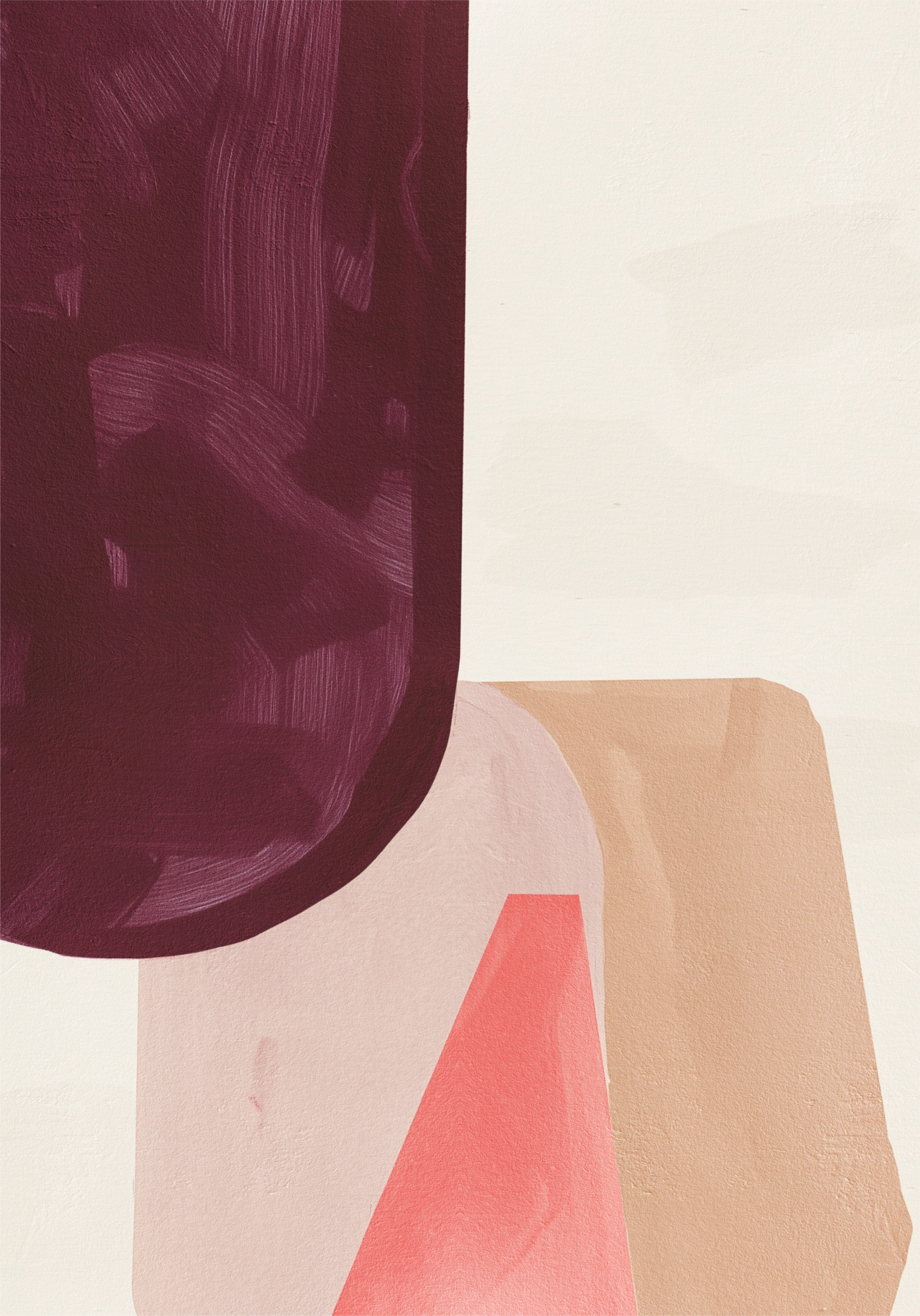 Speels landschap met terracotta tinten