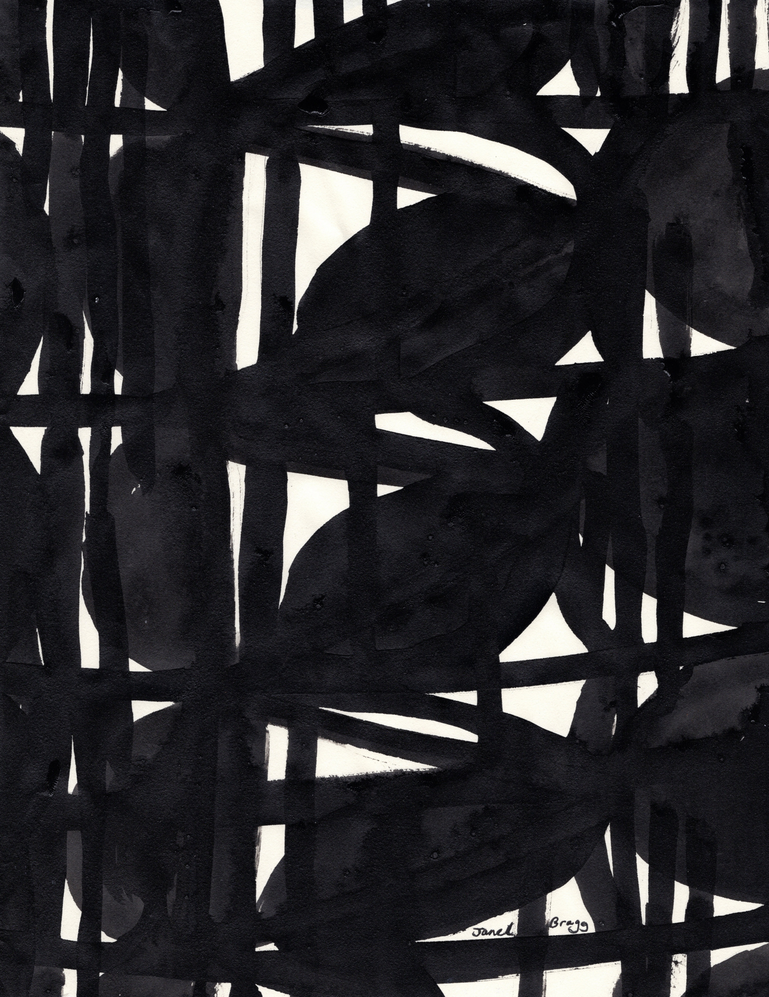 Abstracte lijnen en vormen in inkt iii