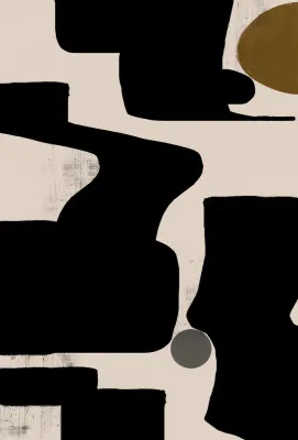Curves and shadows in zwart-wit abstractie