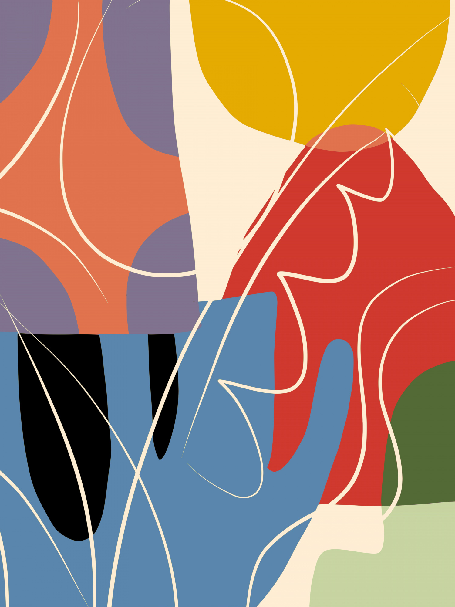 Abstract color collage van little dean in verticale compositie