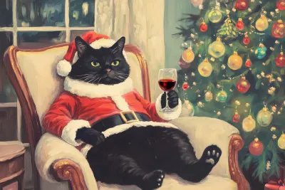 Christmas Chilling Cat