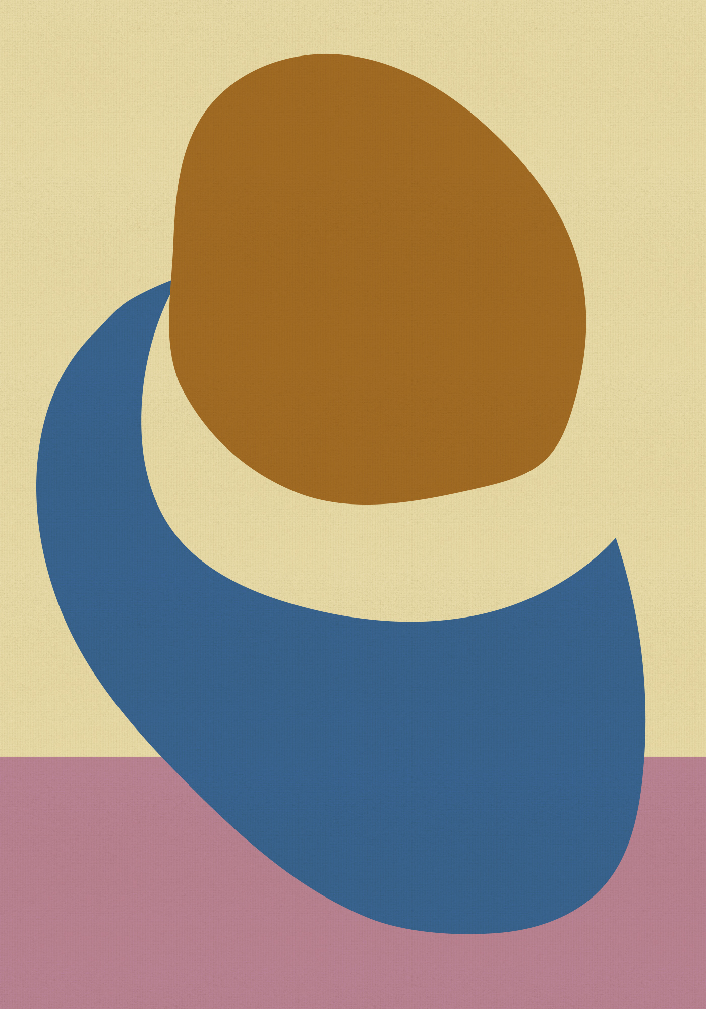 Balanced stones in blue, butter yellow and terra